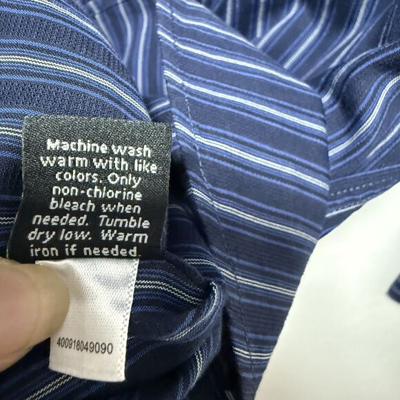Mens Apt 9 Button Up Casual Shirt - Long Sleeve - Size XL Blue Striped - Picture 15 of 16